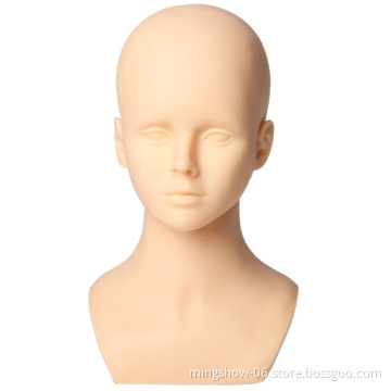New Soft Silicone Mannequin Manikin Head with Shoulder Bone Face Body Massage for display training head